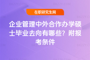 企業管理中外合作辦學碩士畢業去向有哪些？附報考條件