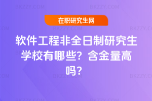 軟件工程非全日制研究生學(xué)校有哪些？含金量高嗎？